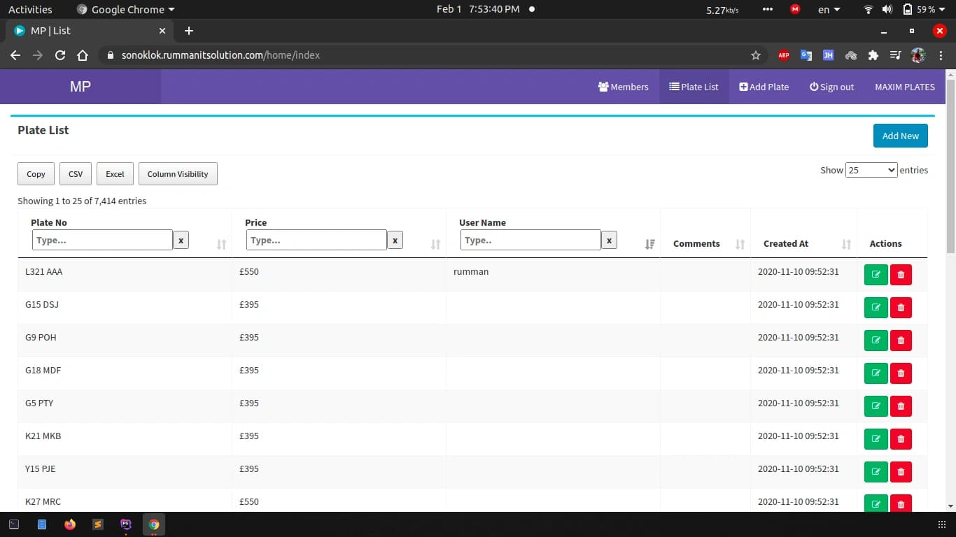 Screenshot of MAXIM PLATES